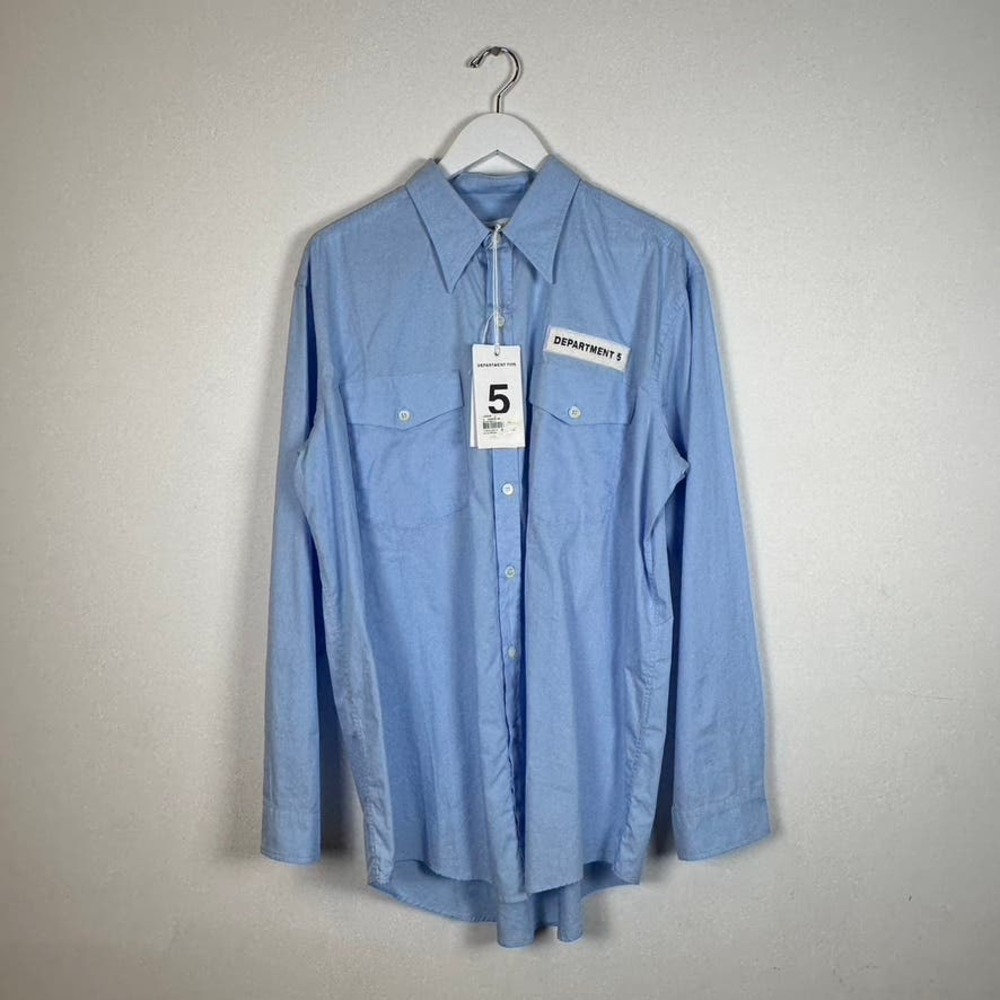 Department 5 Blue Button-Up Dress Shirt